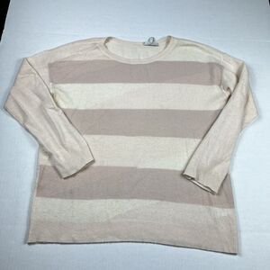 Joie Eloisa Cashmere Sweater Striped Long Sleeve Soft Knit Boxy Fit MEDIUM FLAW